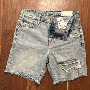 American Eagle Outfitters Faded Blue Ripped Jean Shorts